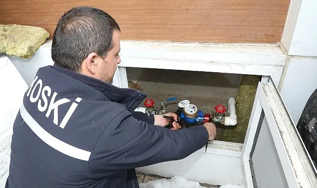 Konya Büyükşehir Belediyesi KOSKİ Genel Müdürlüğü, hava sıcaklıklarının eksilerde seyrettiği