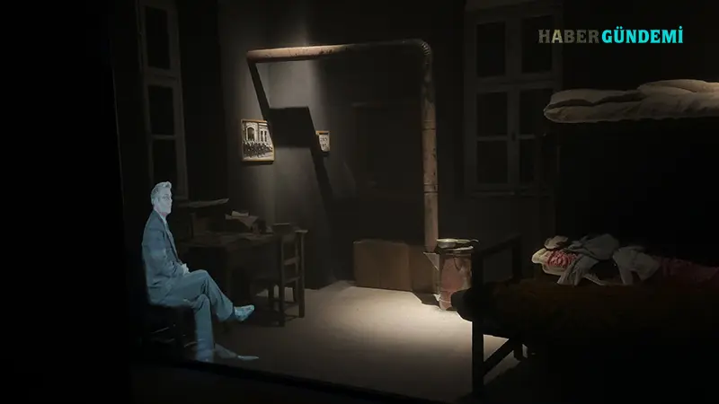 Küp Prodüksiyon’un dijital teknolojik çalışmalarını üstlendiği Sinop Tarihi Cezaevi Müzesi’nde, Sabattin Ali’nin olduğu bölüm